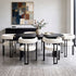 Dining Chairs Set of 6 Velvet Upholstered Barrel Chairs with Curved Armrests & Back Beige