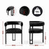 Dining Chairs Set of 4 Velvet Upholstered Barrel Chairs with Curved Armrests & Back Black