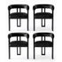 Dining Chairs Set of 4 Velvet Upholstered Barrel Chairs with Curved Armrests & Back Black