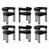 Dining Chairs Set of 6 Velvet Upholstered Barrel Chairs with Curved Armrests & Back Black