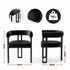 Dining Chairs Set of 6 Velvet Upholstered Barrel Chairs with Curved Armrests & Back Black