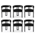 Dining Chairs Set of 6 Velvet Upholstered Barrel Chairs with Curved Armrests & Back Black
