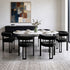 Dining Chairs Set of 6 Velvet Upholstered Barrel Chairs with Curved Armrests & Back Black