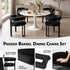 Dining Chairs Set of 6 Velvet Upholstered Barrel Chairs with Curved Armrests & Back Black