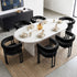 Dining Chairs Set of 6 Velvet Upholstered Barrel Chairs with Curved Armrests & Back Black