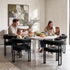 Dining Chairs Set of 6 Velvet Upholstered Barrel Chairs with Curved Armrests & Back Black