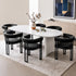 Dining Chairs Set of 6 Velvet Upholstered Barrel Chairs with Curved Armrests & Back Black