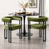 Artiss Dining Chairs Set of 2 Velvet Upholstered Barrel Chairs with Curved Armrests & Back Green