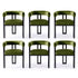 Artiss 6 Piece Velvet Barrel Dining Chairs Set Curved Armrests Green Metal Legs