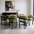 Artiss 6 Piece Velvet Barrel Dining Chairs Set Curved Armrests Green Metal Legs
