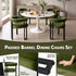 Artiss 6 Piece Velvet Barrel Dining Chairs Set Curved Armrests Green Metal Legs