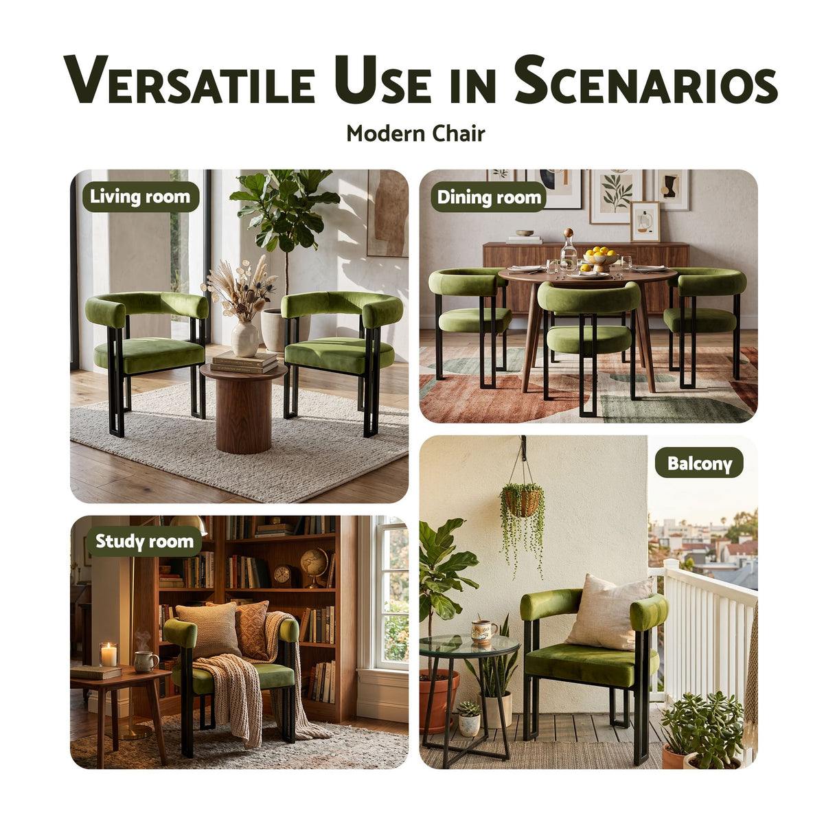 Artiss 6 Piece Velvet Barrel Dining Chairs Set Curved Armrests Green Metal Legs