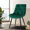 Artiss Set of 2 Green Velvet Dining Chairs Upholstered Steel Legs