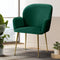Dining Chairs Set of 2 Velvet Armchair Green
