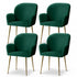 Dining Chairs Set of 4 Velvet Armchair Green