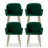 Dining Chairs Set of 4 Velvet Armchair Green