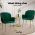 Dining Chairs Set of 4 Velvet Armchair Green
