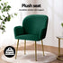 Dining Chairs Set of 4 Velvet Armchair Green