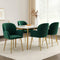 Dining Chairs Set of 4 Velvet Armchair Green