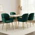 Dining Chairs Set of 4 Velvet Armchair Green