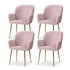 Dining Chairs Set of 4 Velvet Armchair Pink