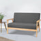 Artiss Scandinavian 2 Seater Sofa Fabric Wooden Frame Grey Couch