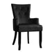 Dining Chair Velvet French Provincial Armchair Black