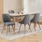 Set of 4 Fabric Dining Chairs Grey Beech Wood Frame Scandinavian Style