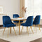 Dining Chairs Set of 4 Velvet Channel Tufted Blue