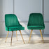 Artiss Dining Chairs Set of 2 Velvet Channel Tufted Green