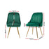Dining Chairs Set of 4 Velvet Channel Tufted Green