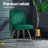 Dining Chairs Set of 4 Velvet Channel Tufted Green