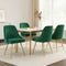 Dining Chairs Set of 4 Velvet Channel Tufted Green