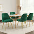 Dining Chairs Set of 4 Velvet Channel Tufted Green