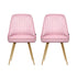 Artiss Dining Chairs Set of 2 Velvet Channel Tufted Pink