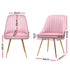 Dining Chairs Set of 4 Velvet Channel Tufted Pink