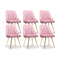Artiss Dining Chairs Set of 6 Velvet Channel Tufted Pink