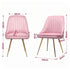 Artiss Dining Chairs Set of 6 Velvet Channel Tufted Pink