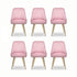 Artiss Dining Chairs Set of 6 Velvet Channel Tufted Pink
