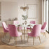 Artiss Dining Chairs Set of 6 Velvet Channel Tufted Pink
