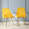 Artiss 2x Velvet Dining Chairs Yellow Gold Legs Upholstered Accent Chairs