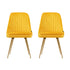 Artiss Dining Chairs Set of 2 Velvet Channel Tufted Yellow