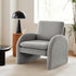 Armchair Accent Chair Lounge Tub Sofa Couch Curved Arm Seat Boucle Grey