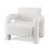 Armchair Accent Chair Lounge Sofa Couch Curved Seat Boucle White