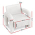 Armchair Accent Chair Lounge Sofa Couch Curved Seat Boucle White