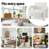 Armchair Accent Chair Lounge Sofa Couch Curved Seat Boucle White