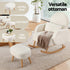 Armchair Rocking Chair Ottoman Lounge Footrest Round Nursing Boucle White