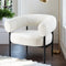Artiss Boucle Accent Armchair Curved Lounge Chair White Black