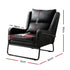 Armchair Accent Chair PU Leather Wingback Black