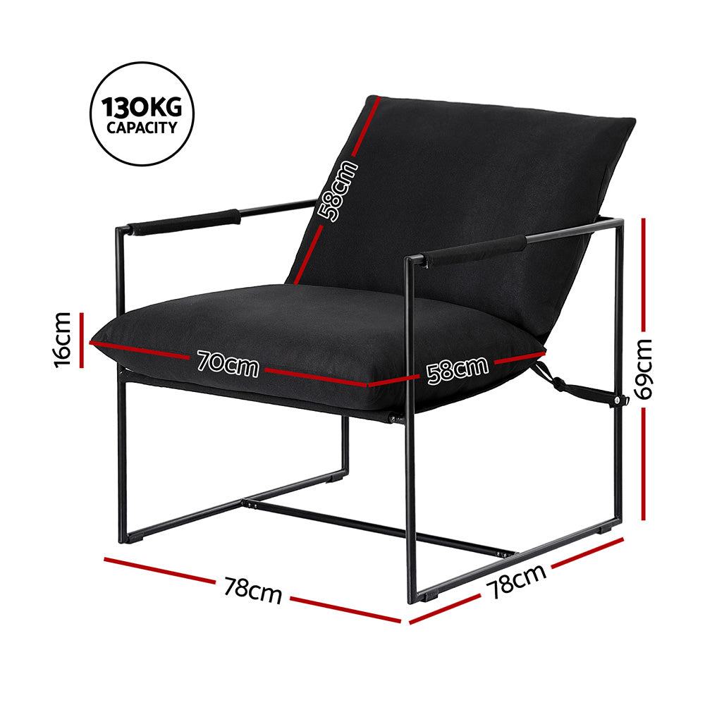 Armchair Lounge Chair Sling Black